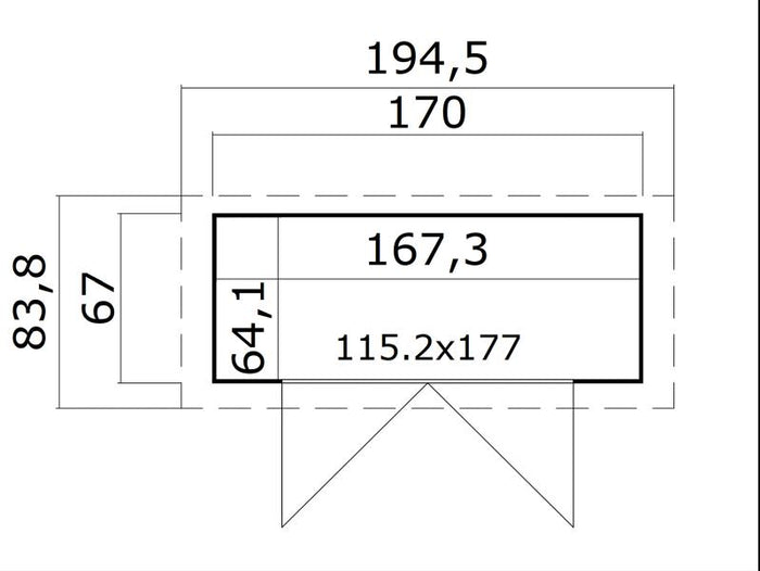 Weka Gartenhaus Mori Gr. 1.1 mit Satteldach, inkl. Fußboden