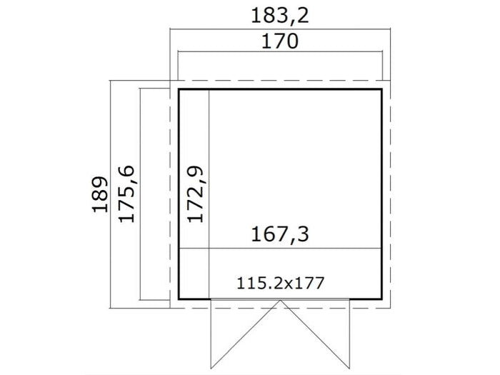 Weka Gartenhaus Mori Gr. 3.1 mit Pultdach, inkl. Fußboden