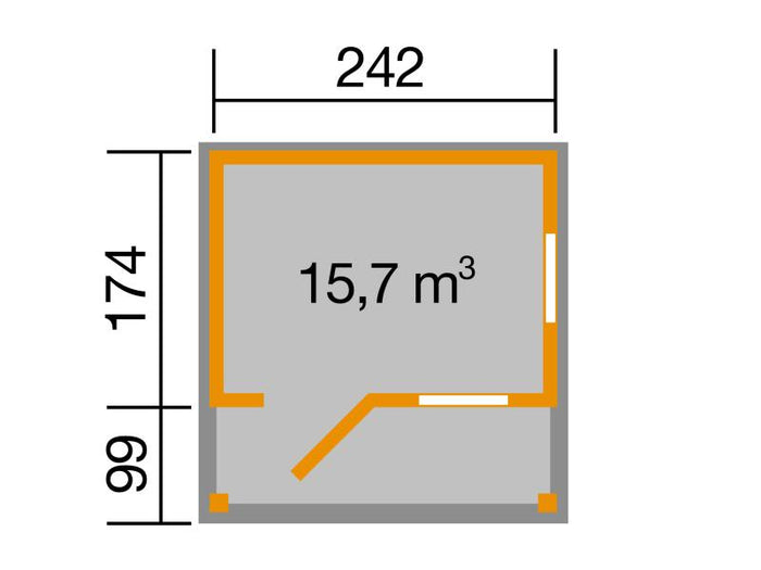 Weka Gartenhaus Nature 2 Gr. 1 inkl. Vordach 100 cm