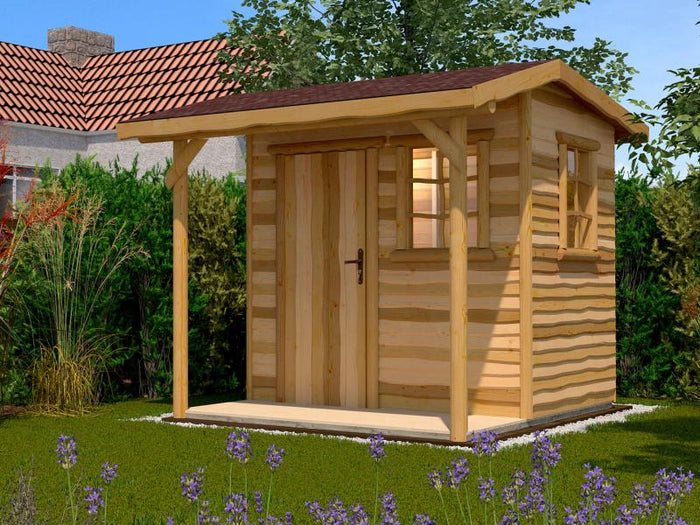 Weka Gartenhaus Nature 2 Gr. 2 inkl. Vordach 100 cm