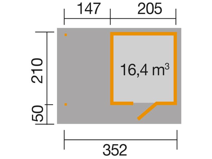 Weka Gartenhaus wekaLine 172 A Größe 1 natur Anbau 150 cm