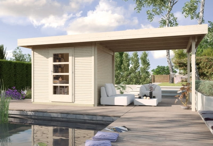 Weka Gartenhaus wekaLine 172 B Größe 1 naturAnbau 300 cm