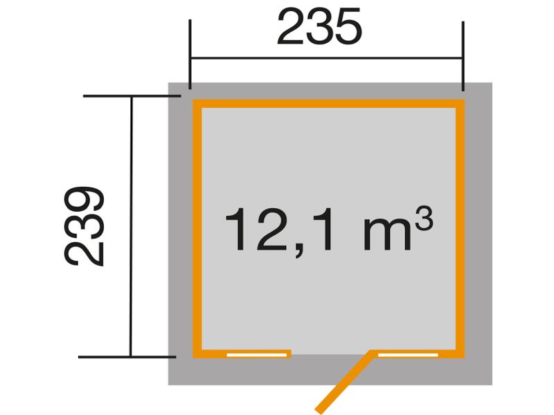 Weka Gartenhaus wekaLine 172 Größe 1 natur E-Glastür und 2 Fensterpaneele