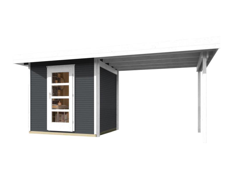 Weka Gartenhaus wekaLine 172 Größe 2 anthrazit Anbau 300 cm