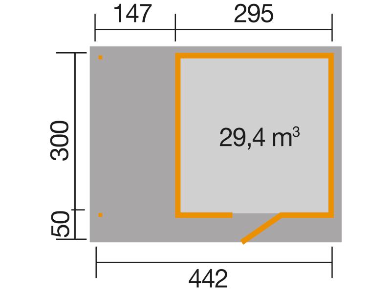 Weka Gartenhaus wekaLine 172 Größe 3 natur Anbau 150 cm