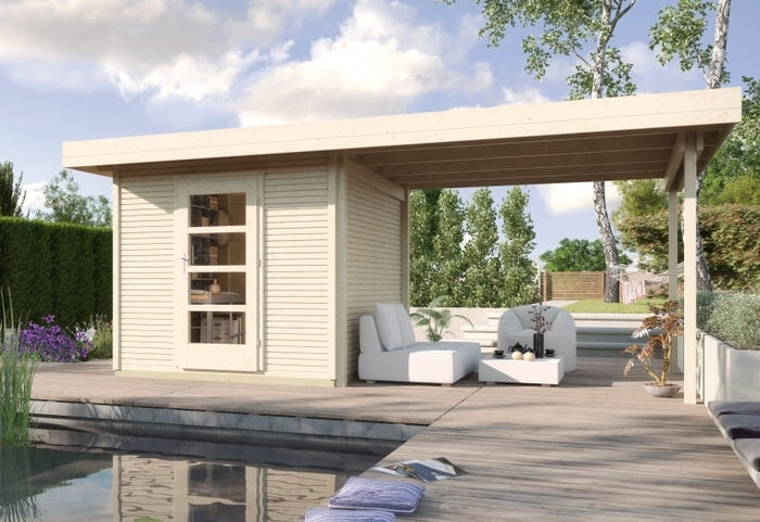 Weka Gartenhaus wekaLine 172 Größe 3 natur Anbau 300 cm