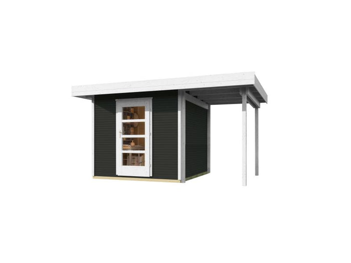 Weka Gartenhaus wekaLine 172 Größe 3 anthrazit Anbau 150 cm