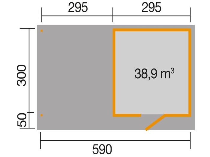 Weka Gartenhaus wekaLine 172 Größe 3 anthrazit Anbau 300 cm