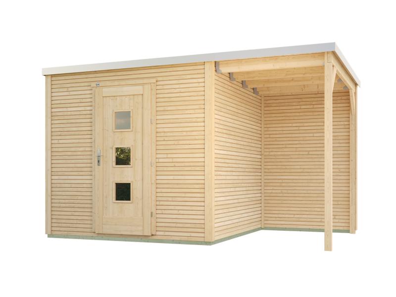 Weka Gartenhaus wekaLine 413 A Gr 1 natur mit Anbau 150 cm