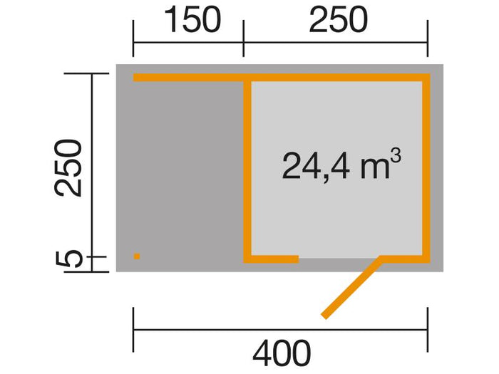 Weka Gartenhaus wekaLine 413 A Gr 1 natur mit Anbau 150 cm