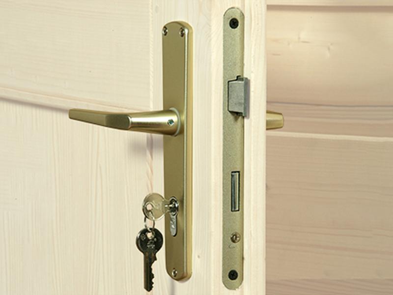 Weka Gartenhaus wekaLine 413 A Gr 1 natur mit Anbau 150 cm