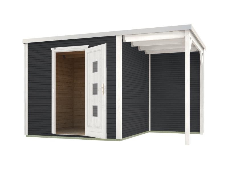 Weka Gartenhaus wekaLine 413 A Gr 1 anthrazit mit Anbau 150 cm