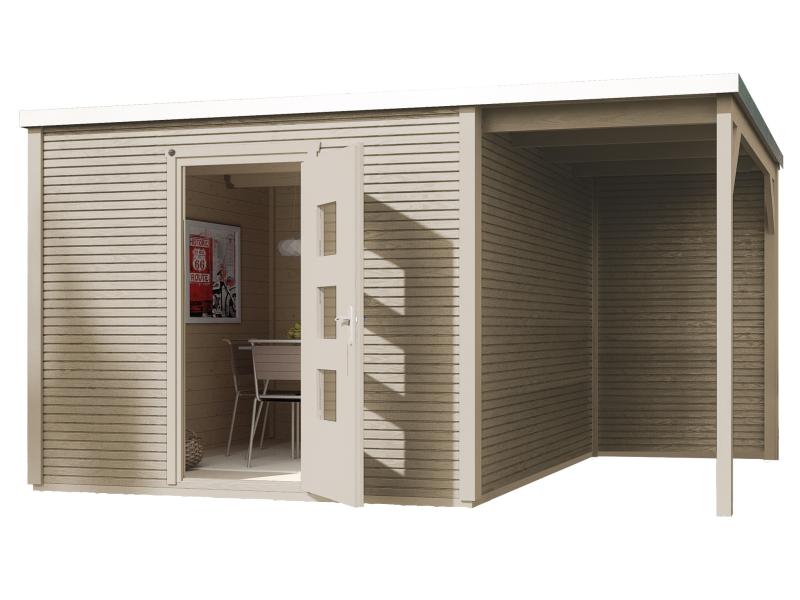 Weka Gartenhaus wekaLine 413 A Gr 2 natur mit Anbau 150 cm