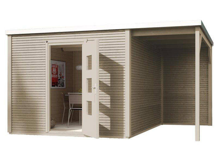 Weka Gartenhaus wekaLine 413 A Gr 2 natur mit Anbau 150 cm