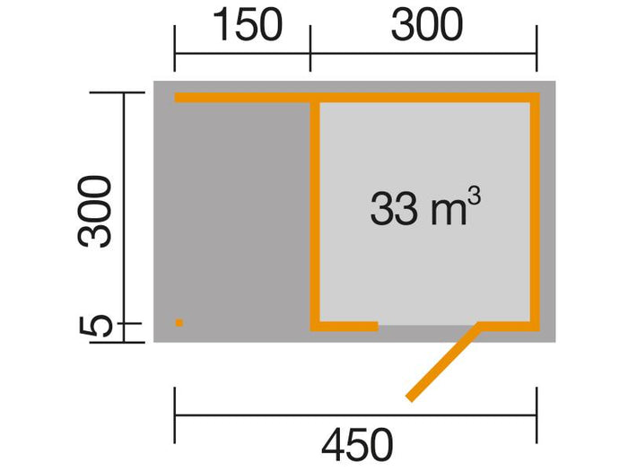 Weka Gartenhaus wekaLine 413 A Gr 2 anthrazit mit Anbau 150 cm