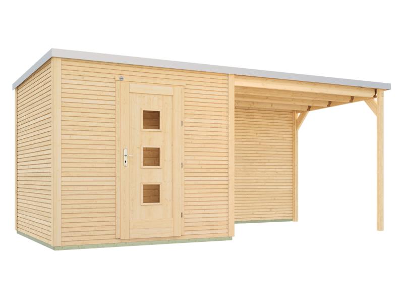 Weka Gartenhaus wekaLine 413 B Gr 2 natur mit Anbau 300 cm