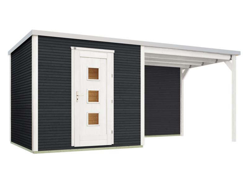 Weka Gartenhaus wekaLine 413 B Gr 2 anthrazit mit Anbau 300 cm