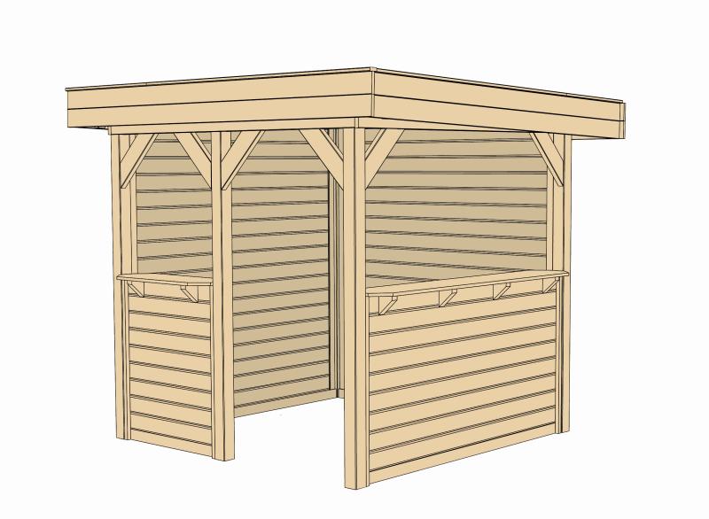 Weka Gartenlaube 657 Gr. 1 inkl. Rück- und Seitenwände