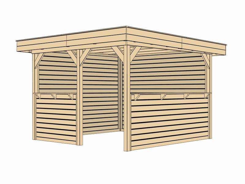 Weka Gartenlaube 657 Gr. 2 inkl. Rück- und Seitenwände