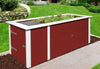 Weka Hochbeet 669 mit Ablagefläche und Abstellraum 205 x 79 cm schwedenrot