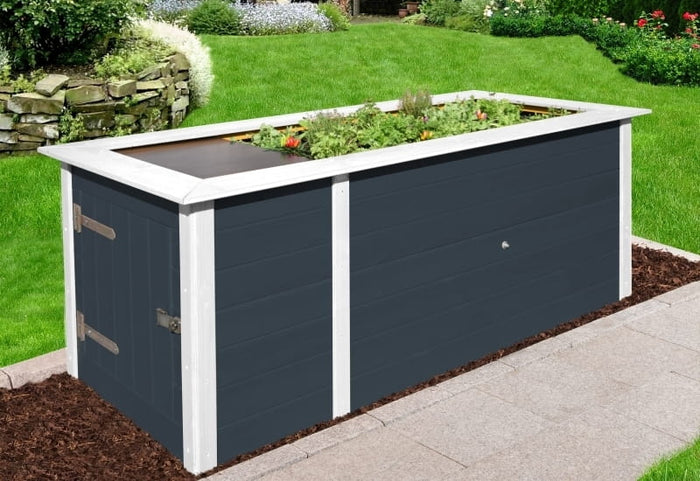 Weka Hochbeet 669 mit Ablagefläche und Abstellraum 205 x 79 cm anthrazit