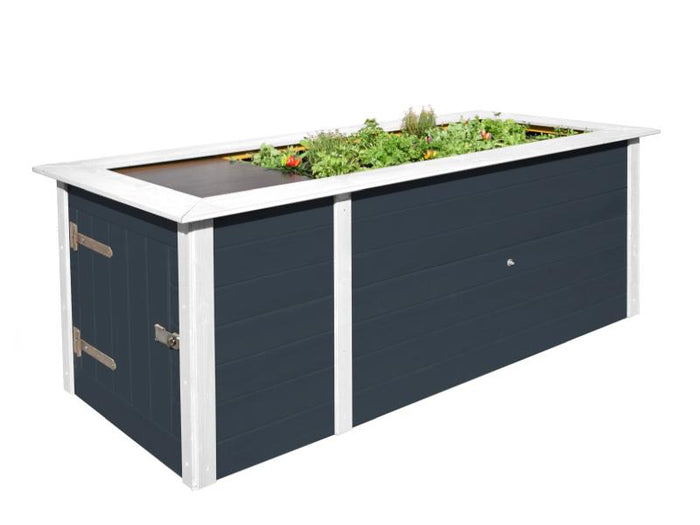 Weka Hochbeet 669 mit Ablagefläche und Abstellraum 205 x 79 cm anthrazit