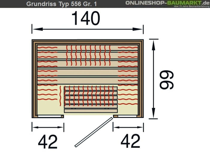 Weka Infrarot Flächenstrahler-Wärmekabine Osby 1