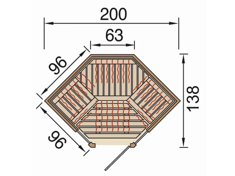 Weka Infrarot Flächenstrahler-Wärmekabine Osby Eck