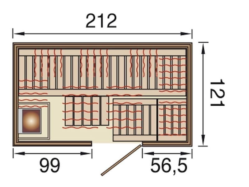 Weka Infrarot-Sauna-Kombikabine Uppsala mit Flächenstrahlern und Sauna-Bioofen 3,6 kW