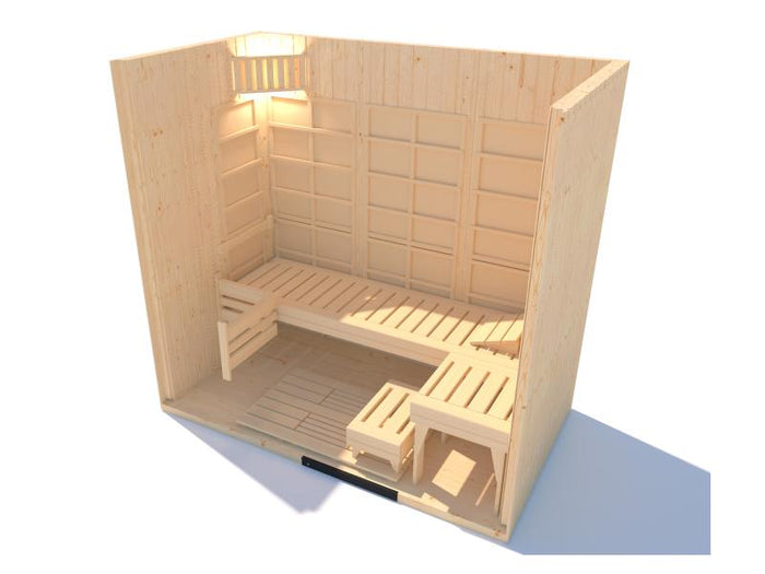 Weka Infrarot-Sauna-Kombikabine Uppsala mit Flächenstrahlern und Sauna-Bioofen 3,6 kW