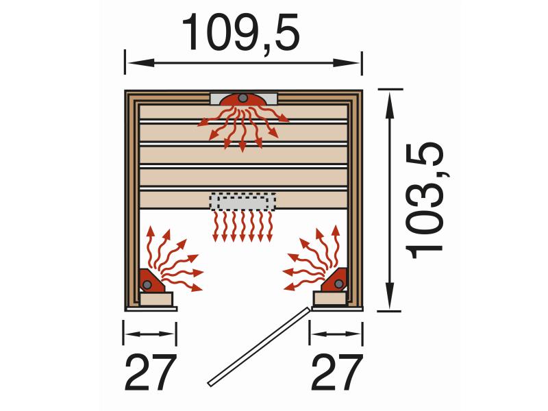 Weka Infrarotkabine Hamina 1 mit Glasfront