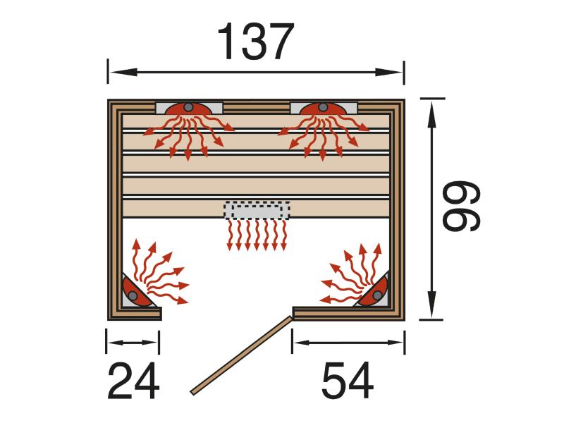 Weka Infrarotkabine Mila 2 mit Keramikstrahlern