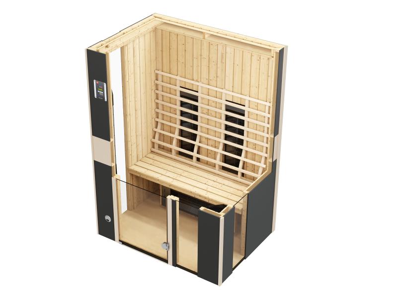 Weka Infrarotkabine Mila 2, anthrazit, mit Keramikstrahler, inkl. Saunahandtuch, Peelingsalz und Hon