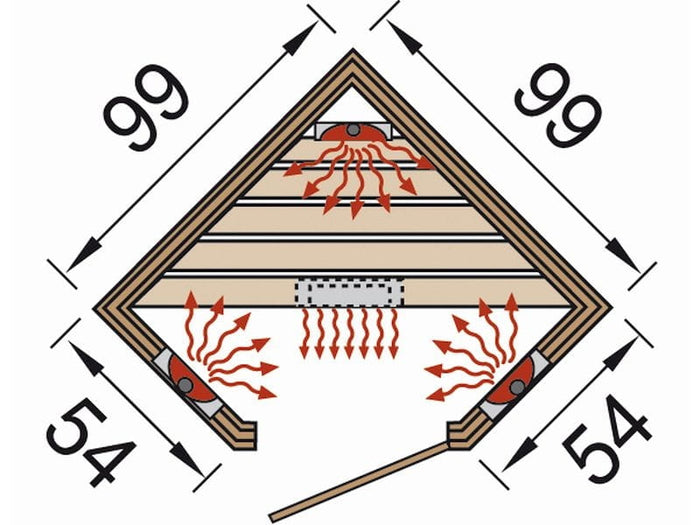 Weka Infrarotkabine Tanilla Eck mit Keramikstrahlern