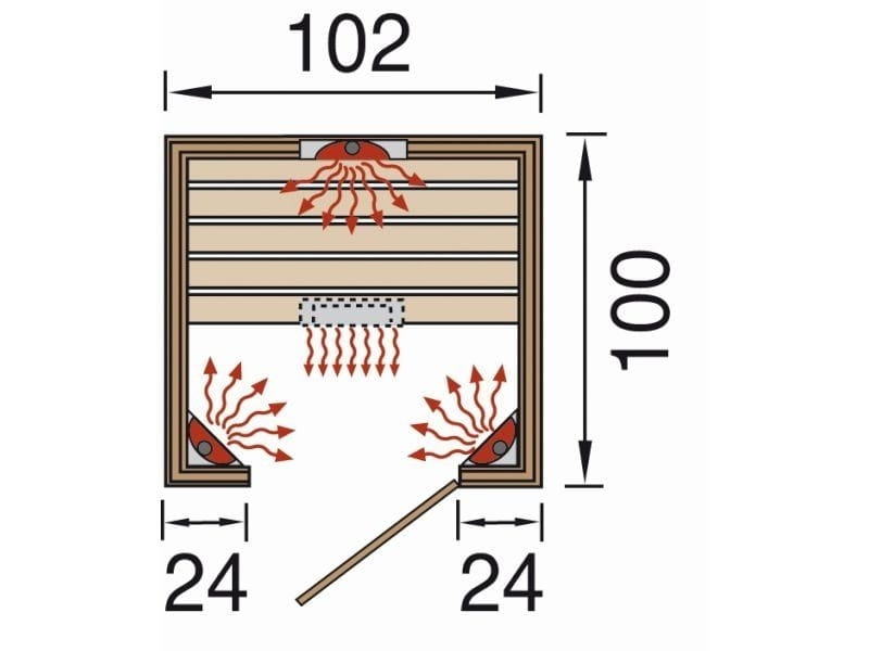 Weka Infrarotkabine Vaala mit Keramikstrahlern