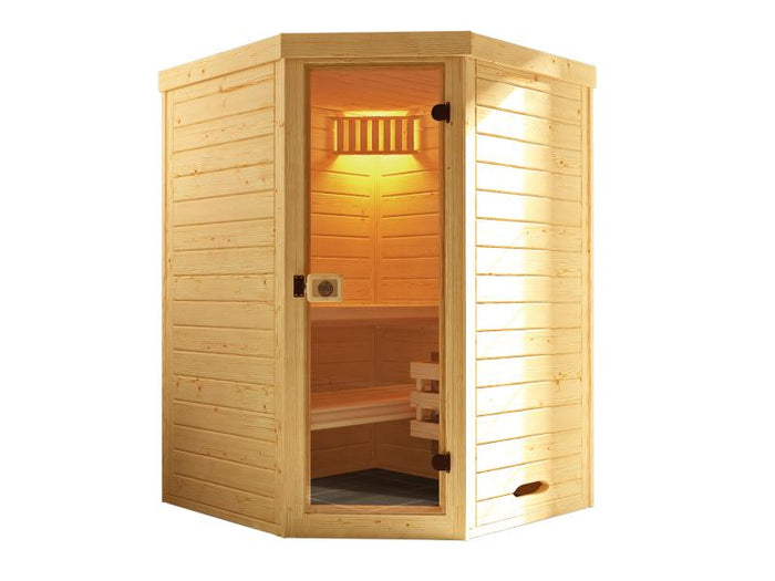 Weka Massivholz-Elementsauna Laukkala 1 GT inkl. Sauna-Leuchtenset