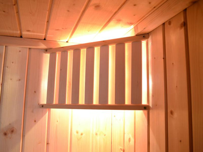 Weka Massivholz-Elementsauna Laukkala 1 GT, inkl. 3,6 kW Ofen Kompakt integr. Steuerung, mit Sauna-