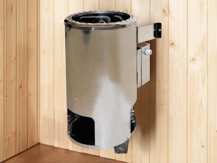 Weka Massivholz-Elementsauna Laukkala 1 GT, inkl. 3,6 kW Bioofen digitale Steuerung, mit Sauna-Leuc