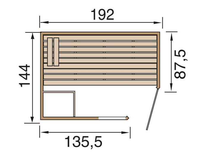 Weka Massivholz-Elementsauna Laukkala 2 GTF inkl. Saunaleuchtenset