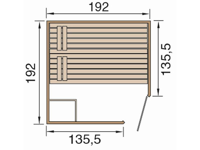 Weka Massivholz-Elementsauna Laukkala 3 GTF inkl. Saunaleuchtenset