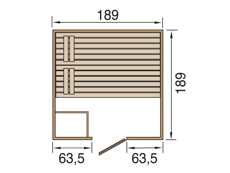 Weka Massivholzsauna 38 mm Valida 3 GT