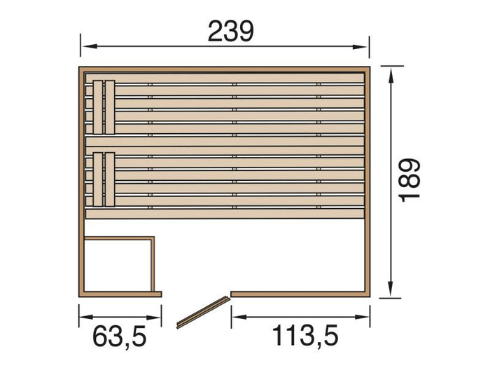 Weka Massivholzsauna 38 mm Valida 4 GTF