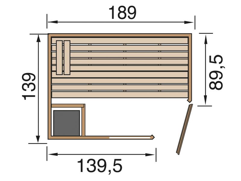 Weka Massivholzsauna 38 mm VALIDA Eck 1 GTF