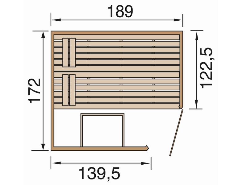 Weka Massivholzsauna 38 mm Valida Eck 1.8 GT