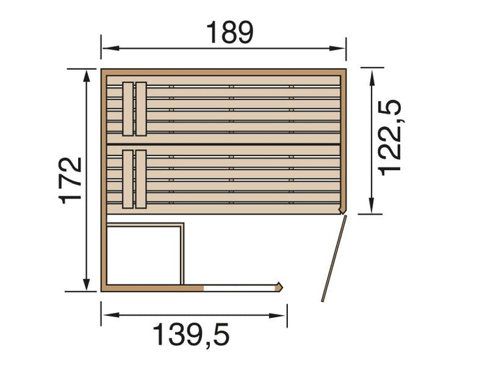 Weka Massivholzsauna 38 mm Valida Eck 1.8 GTF