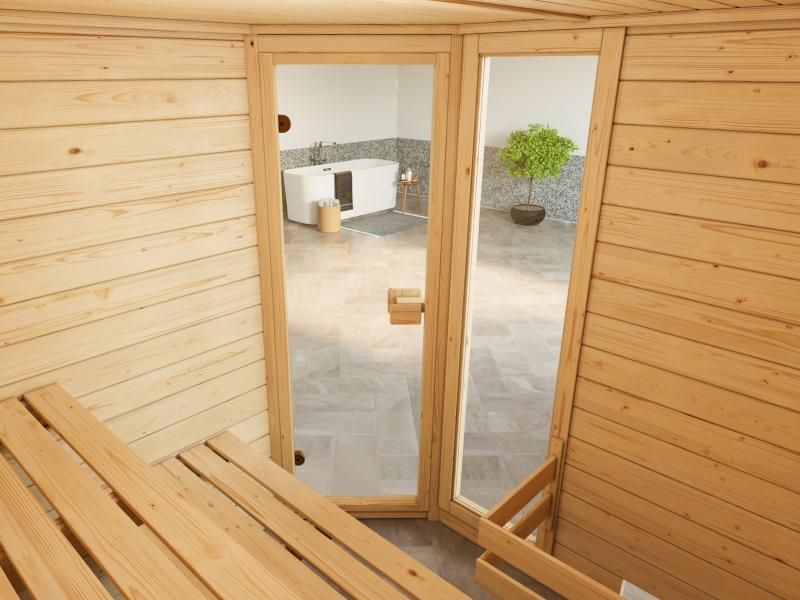 Weka Massivholzsauna 38 mm Valida Eck 1.8 GTF