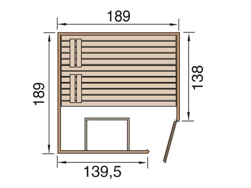 Weka Massivholzsauna 38 mm Valida Eck 2 GT