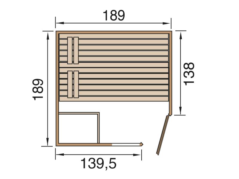 Weka Massivholzsauna 38 mm Valida Eck 2 GTF