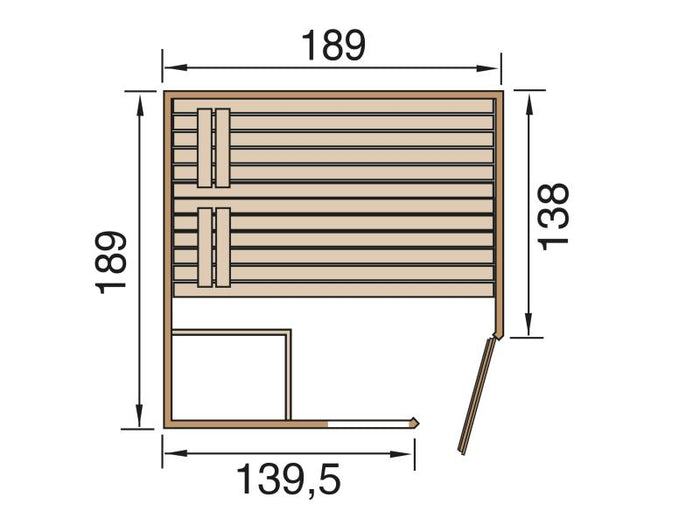 Weka Massivholzsauna 38 mm Valida Eck 2 GTF
