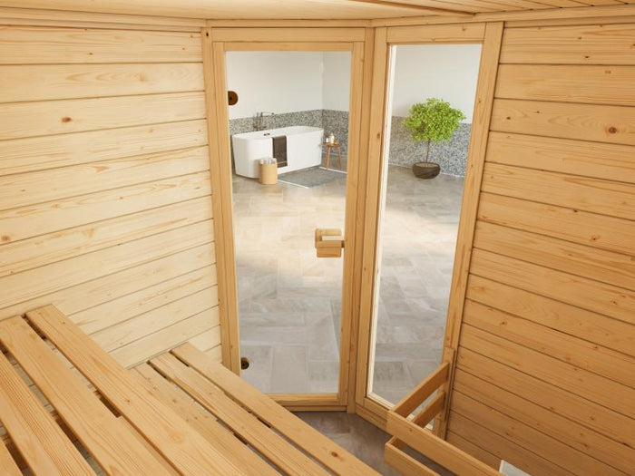 Weka Massivholzsauna 38 mm Valida Eck 2 GTF